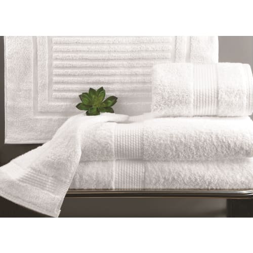Lotus® Bath Towel, Egyptian Cotton Dobby Border, 27x58, 18.0 lbs/dz, White